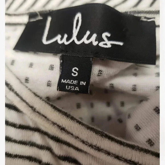 Lulus Sun Swept Black & White Striped Belted Midi Dress  Size Small - Picture 11 of 12